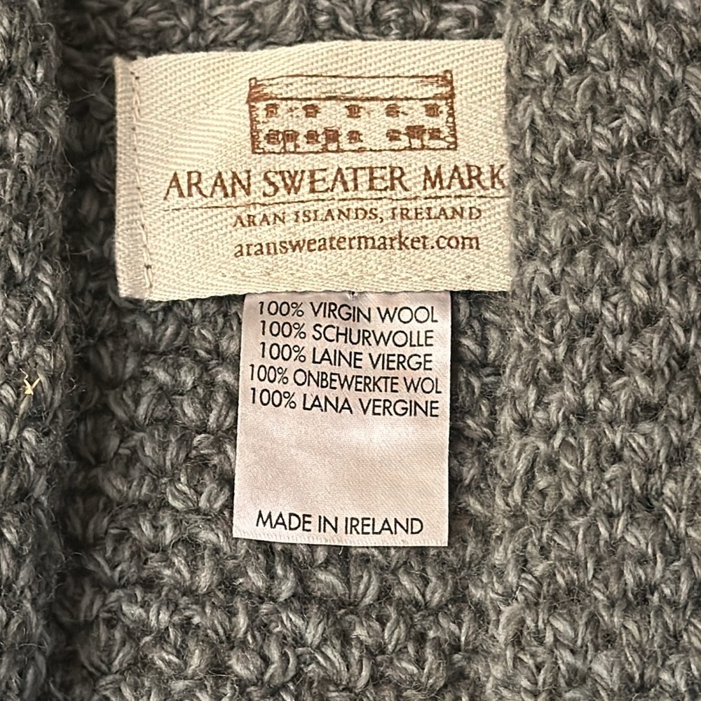 ARAN SWEATER MARKET WOOL CARDIGAN - Picture 7 of 7